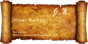 Józan Martin névjegykártya
