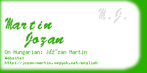 martin jozan business card